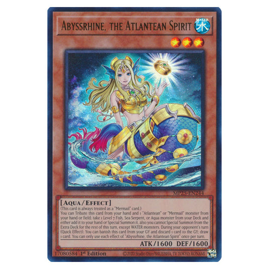 Abyssrhine, the Atlantean Spirit MP25-EN244 card from the Yu-Gi-Oh! set 2025 Mega Pack