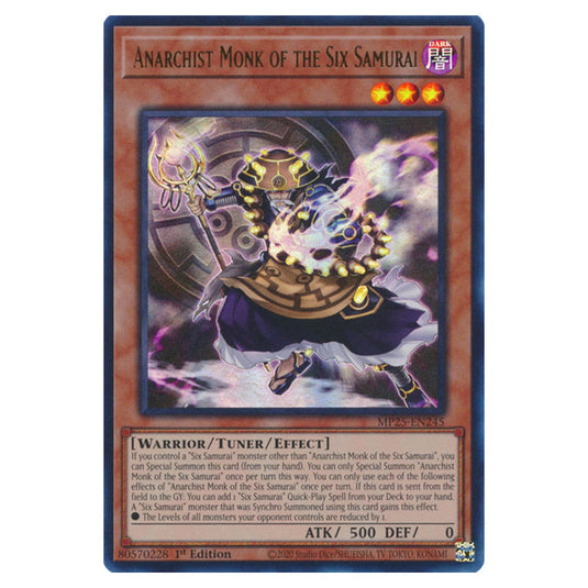 Anarchist Monk of the Six Samurai MP25-EN245 card from the Yu-Gi-Oh! set 2025 Mega Pack