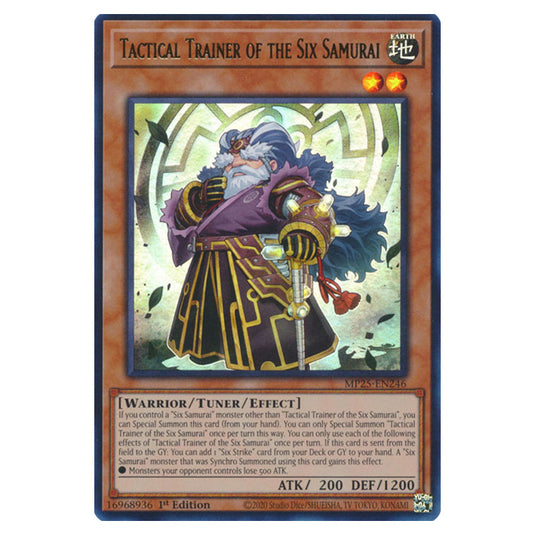 Tactical Trainer of the Six Samurai MP25-EN246 card from the Yu-Gi-Oh! set 2025 Mega Pack