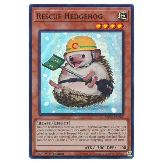 Rescue Hedgehog MP25-EN261 card from the Yu-Gi-Oh! set 2025 Mega Pack