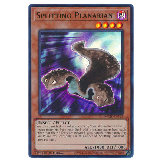 Splitting Planarian MP25-EN263 card from the Yu-Gi-Oh! set 2025 Mega Pack