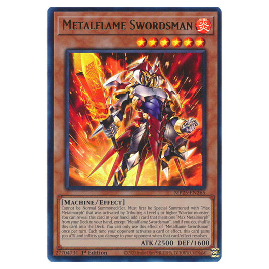 Metalflame Swordsman MP25-EN265 card from the Yu-Gi-Oh! set 2025 Mega Pack
