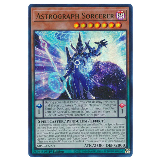Astrograph Sorcerer MP25-EN271 card from the Yu-Gi-Oh! set 2025 Mega Pack