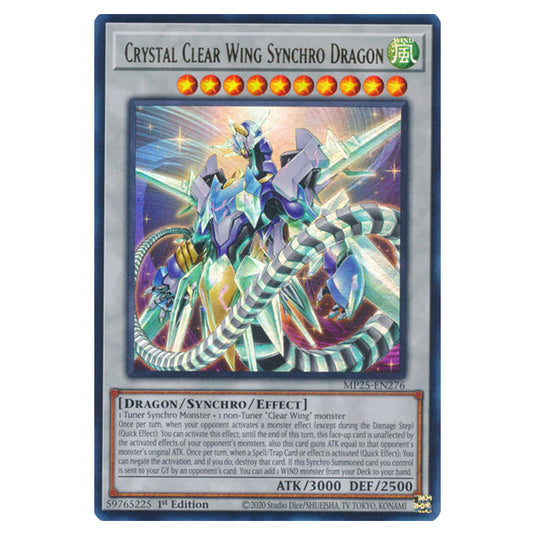 Crystal Clear Wing Synchro Dragon MP25-EN276 card from the Yu-Gi-Oh! set 2025 Mega Pack