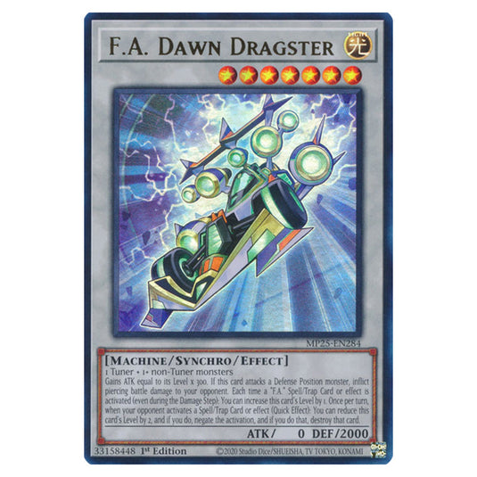 F.A. Dawn Dragster MP25-EN284 card from the Yu-Gi-Oh! set 2025 Mega Pack