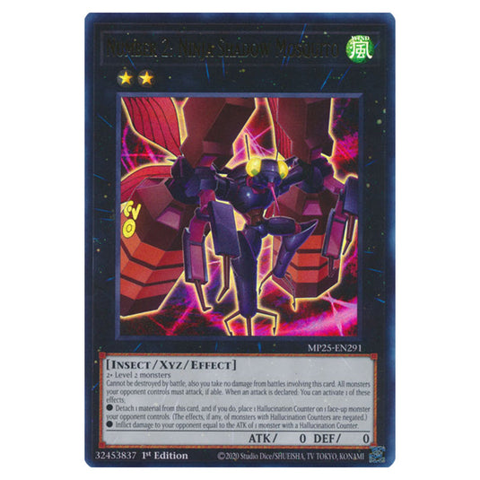 Number 2: Ninja Shadow Mosquito MP25-EN291 card from the Yu-Gi-Oh! set 2025 Mega Pack