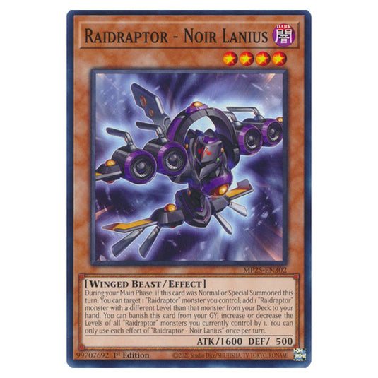 Raidraptor - Noir Lanius MP25-EN302 card from the Yu-Gi-Oh! set 2025 Mega Pack