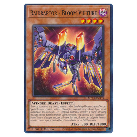 Raidraptor - Bloom Vulture MP25-EN303 card from the Yu-Gi-Oh! set 2025 Mega Pack