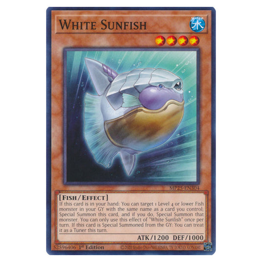 White Sunfish MP25-EN304 card from the Yu-Gi-Oh! set 2025 Mega Pack