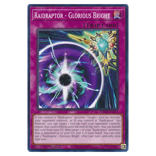 Raidraptor - Glorious Bright MP25-EN323 card from the Yu-Gi-Oh! set 2025 Mega Pack