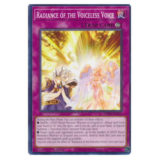 Radiance of the Voiceless Voice MP25-EN324 card from the Yu-Gi-Oh! set 2025 Mega Pack