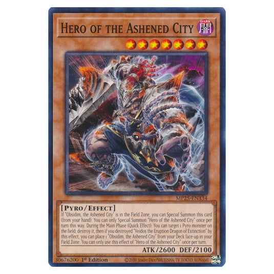 Hero of the Ashened City MP25-EN334 card from the Yu-Gi-Oh! set 2025 Mega Pack