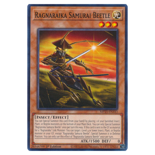 Ragnaraika Samurai Beetle MP25-EN343 card from the Yu-Gi-Oh! set 2025 Mega Pack