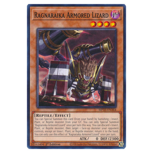 Ragnaraika Armored Lizard MP25-EN344 card from the Yu-Gi-Oh! set 2025 Mega Pack