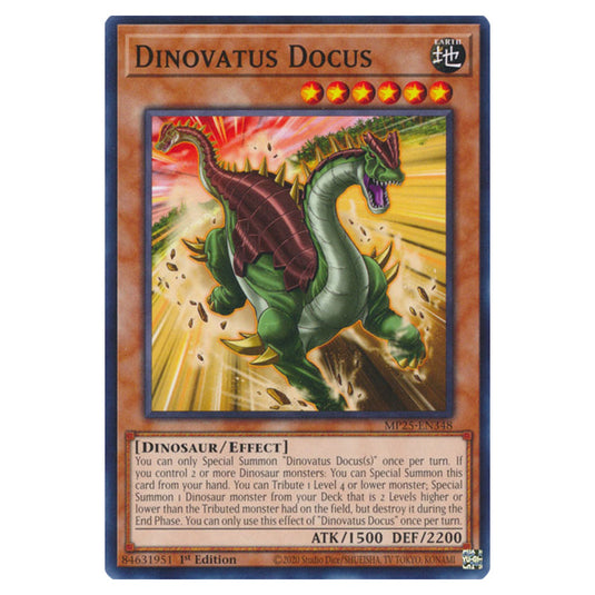 Dinovatus Docus MP25-EN348 card from the Yu-Gi-Oh! set 2025 Mega Pack
