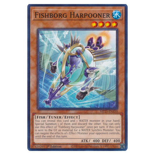 Fishborg Harpooner MP25-EN350 card from the Yu-Gi-Oh! set 2025 Mega Pack