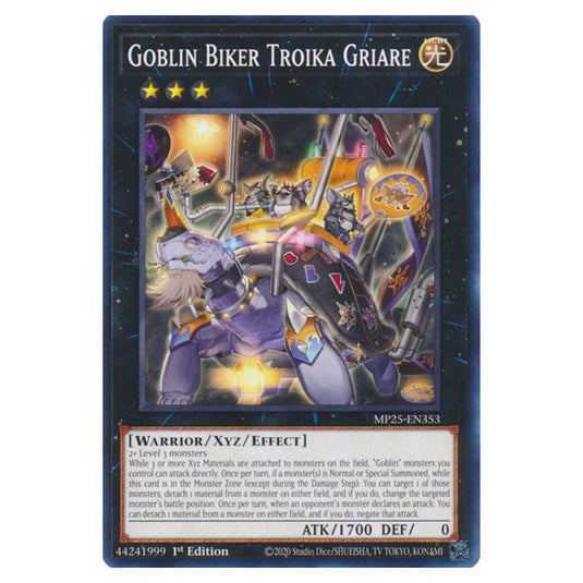 Goblin Biker Troika Griare MP25-EN353 card from the Yu-Gi-Oh! set 2025 Mega Pack