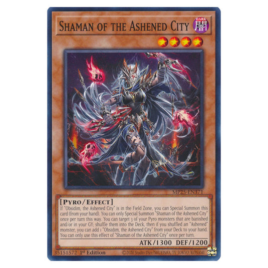 Shaman of the Ashened City MP25-EN371 card from the Yu-Gi-Oh! set 2025 Mega Pack