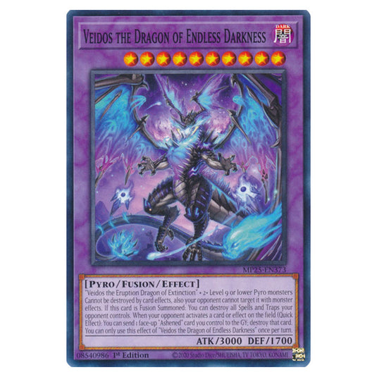 Veidos the Dragon of Endless Darkness MP25-EN373 card from the Yu-Gi-Oh! set 2025 Mega Pack
