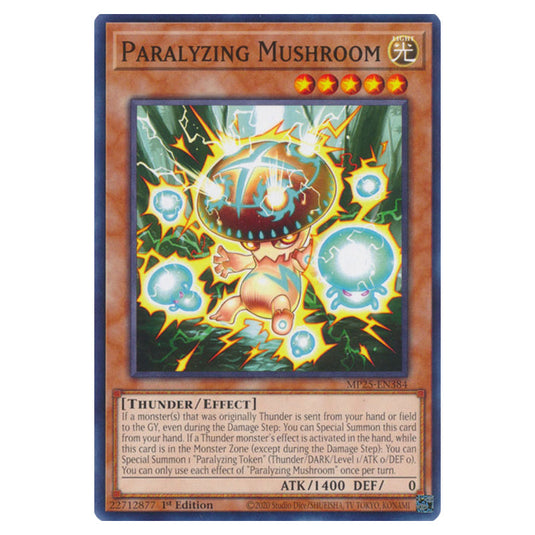 Paralyzing Mushroom MP25-EN384 card from the Yu-Gi-Oh! set 2025 Mega Pack