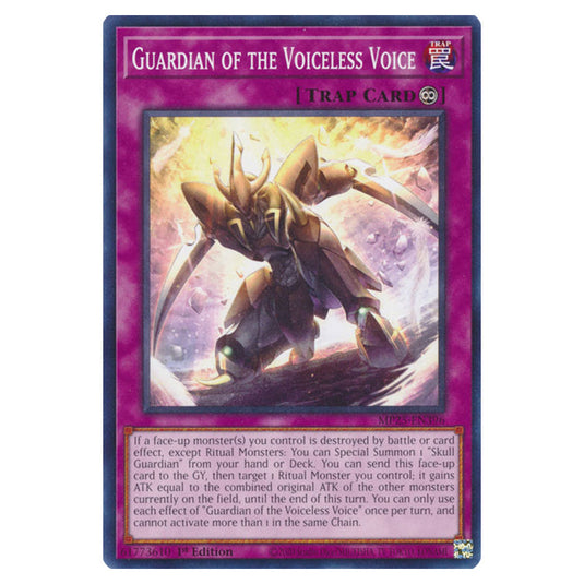 Guardian of the Voiceless Voice MP25-EN396 card from the Yu-Gi-Oh! set 2025 Mega Pack