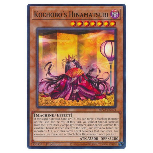 Kochobo's Hinamatsuri MP25-EN404 card from the Yu-Gi-Oh! set 2025 Mega Pack