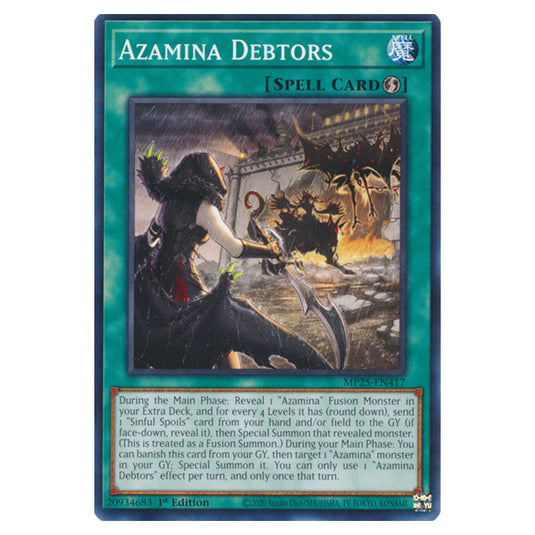 Azamina Debtors MP25-EN417 card from the Yu-Gi-Oh! set 2025 Mega Pack