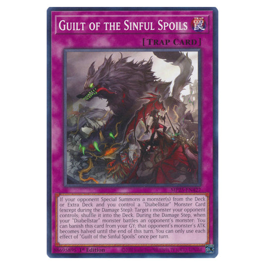 Guilt of the Sinful Spoils MP25-EN427 card from the Yu-Gi-Oh! set 2025 Mega Pack