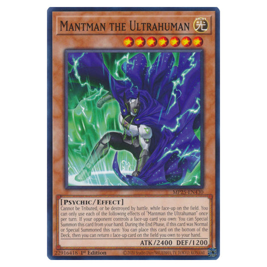 Mantman the Ultrahuman MP25-EN430 card from the Yu-Gi-Oh! set 2025 Mega Pack