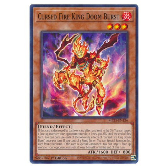 Cursed Fire King Doom Burst MP25-EN436 card from the Yu-Gi-Oh! set 2025 Mega Pack