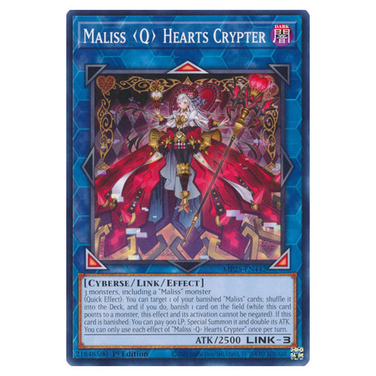 Maliss Q Hearts Crypter MP25-EN442 card from the Yu-Gi-Oh! set 2025 Mega Pack