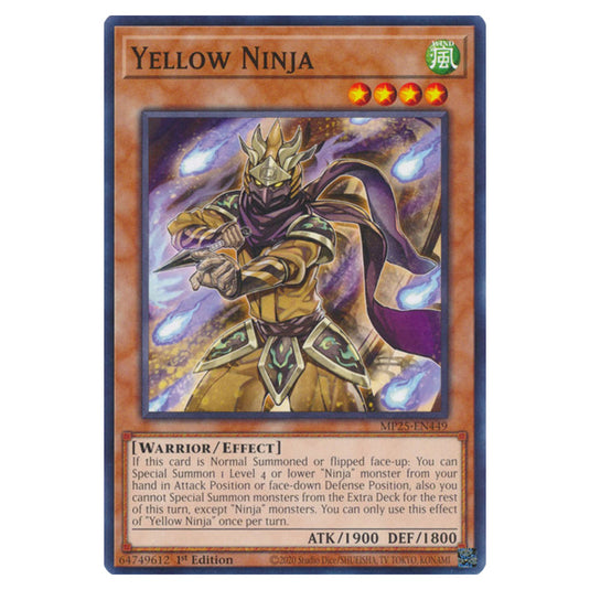 Yellow Ninja MP25-EN449 card from the Yu-Gi-Oh! set 2025 Mega Pack