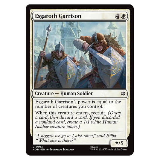 Esgaroth Garrison 0013 card from the Magic The Gathering set The Hobbit