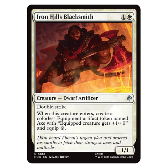Iron Hills Blacksmith 0016 card from the Magic The Gathering set The Hobbit