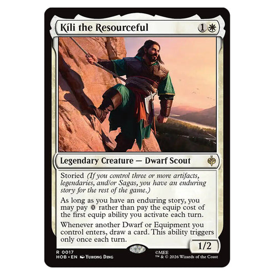 Kíli the Resourceful 0017 card from the Magic The Gathering set The Hobbit