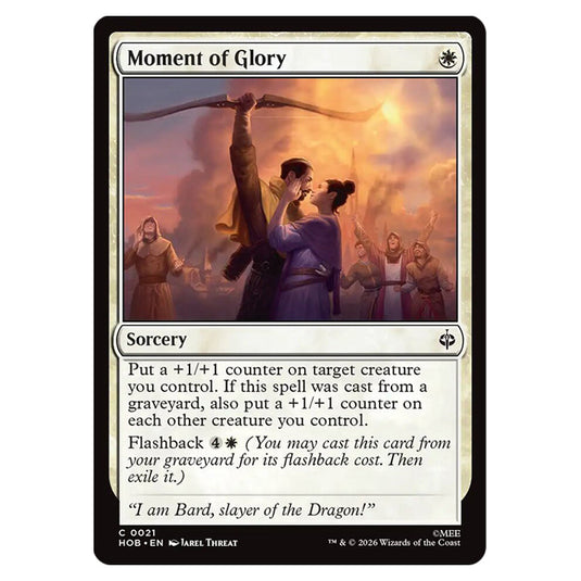 Moment of Glory 0021 card from the Magic The Gathering set The Hobbit