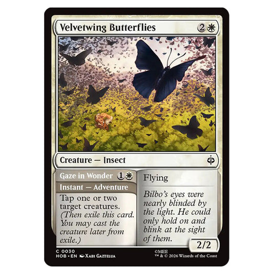 Velvetwing Butterflies // Gaze in Wonder 0030 card from the Magic The Gathering set The Hobbit