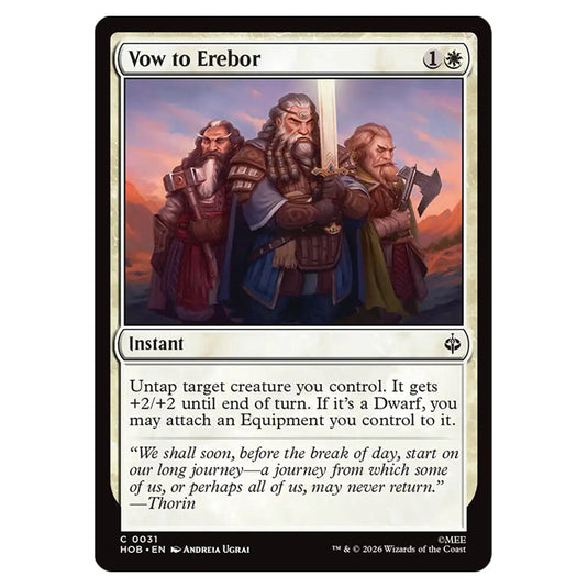 Vow to Erebor 0031 card from the Magic The Gathering set The Hobbit