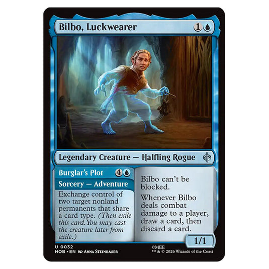 Bilbo, Luckwearer // Burglar's Plot 0032 card from the Magic The Gathering set The Hobbit