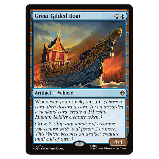 Great Gilded Boat 0042 card from the Magic The Gathering set The Hobbit