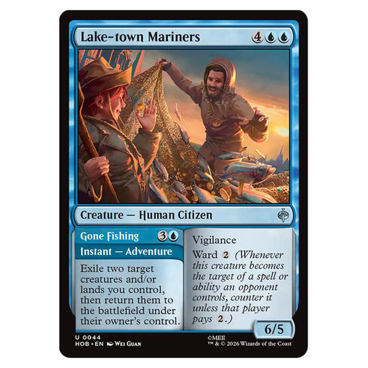 Lake-town Mariners // Gone Fishing 0044 card from the Magic The Gathering set The Hobbit