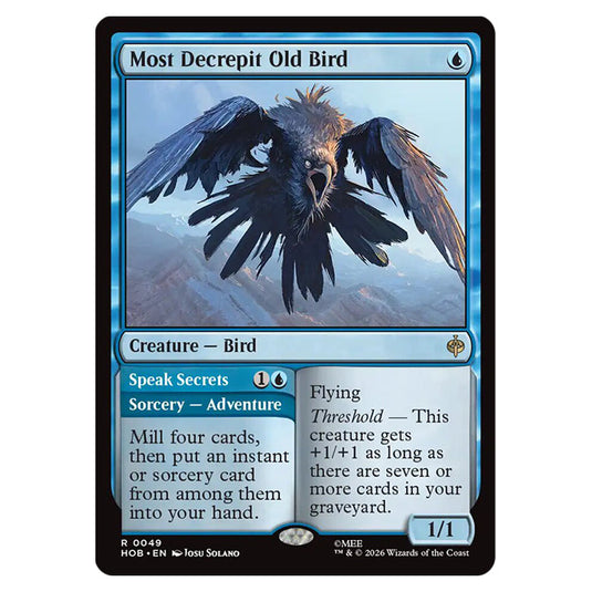 Most Decrepit Old Bird // Speak Secrets 0049 card from the Magic The Gathering set The Hobbit