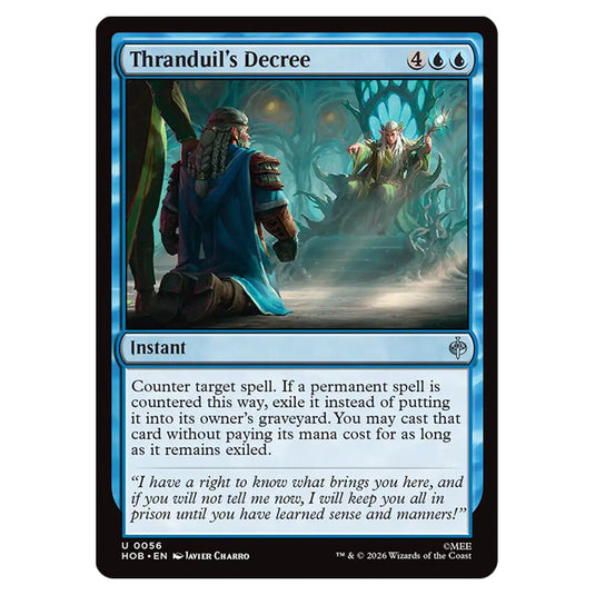 Thranduil's Decree 0056 card from the Magic The Gathering set The Hobbit