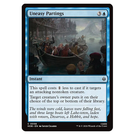 Uneasy Partings 0058 card from the Magic The Gathering set The Hobbit