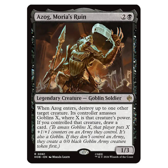Azog, Moria's Ruin 0061 card from the Magic The Gathering set The Hobbit