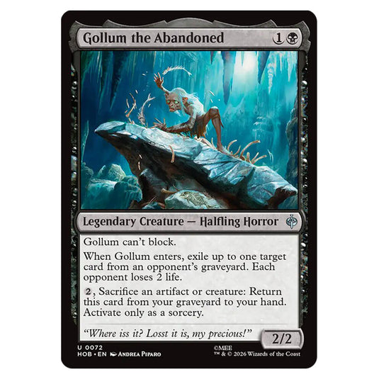 Gollum the Abandoned 0072 card from the Magic The Gathering set The Hobbit