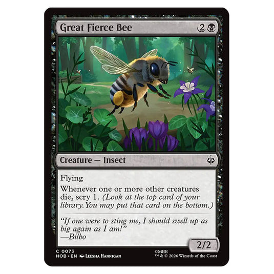 Great Fierce Bee 0073 card from the Magic The Gathering set The Hobbit