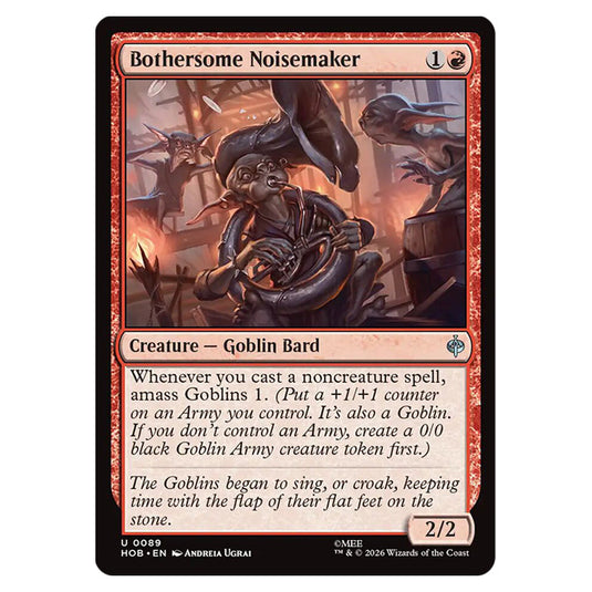 Bothersome Noisemaker 0089 card from the Magic The Gathering set The Hobbit