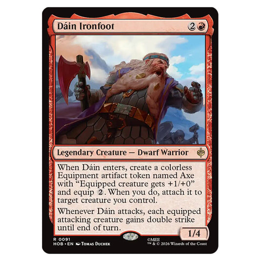 Dáin Ironfoot 0091 card from the Magic The Gathering set The Hobbit