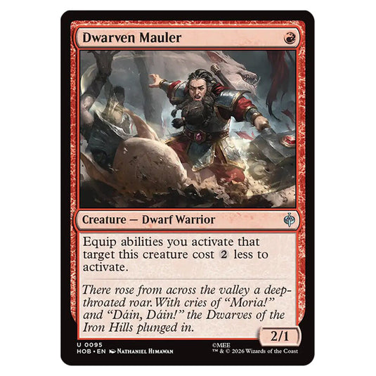 Dwarven Mauler 0095 card from the Magic The Gathering set The Hobbit